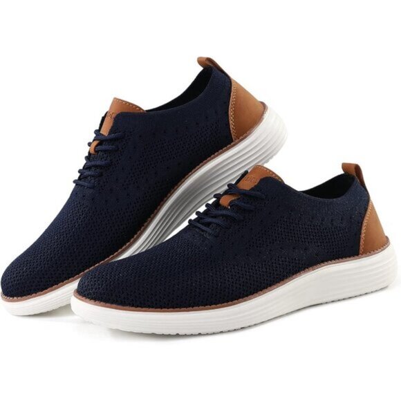 🆕VILOCY Men's Dark Blue Casual Dress Oxfords Business Mesh Breathable Sneakers - Picture 6 of 12